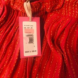New Coral sexy beaded sequence dress